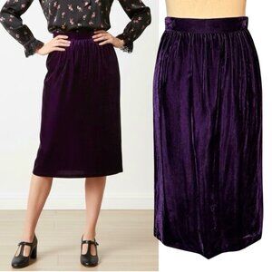 Vintage 70s 80s Gunne Sax Velvet Pencil Skirt Sz S Career Whimsigoth Coquette